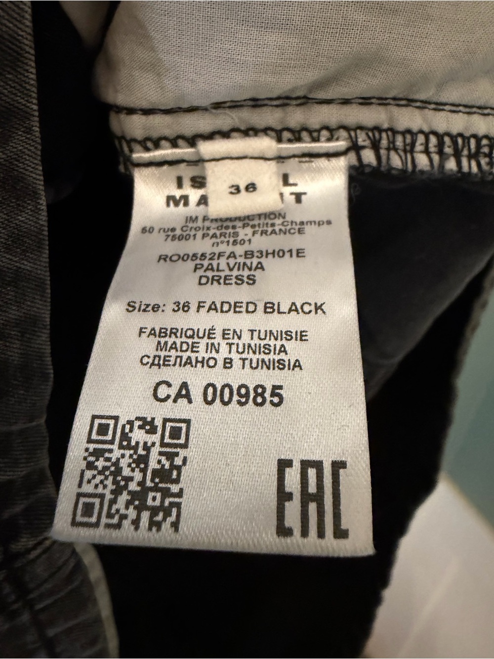 Isabel Marant Étoile Palvina Dress in a faded black wash EU36 - Picture 4 of 5